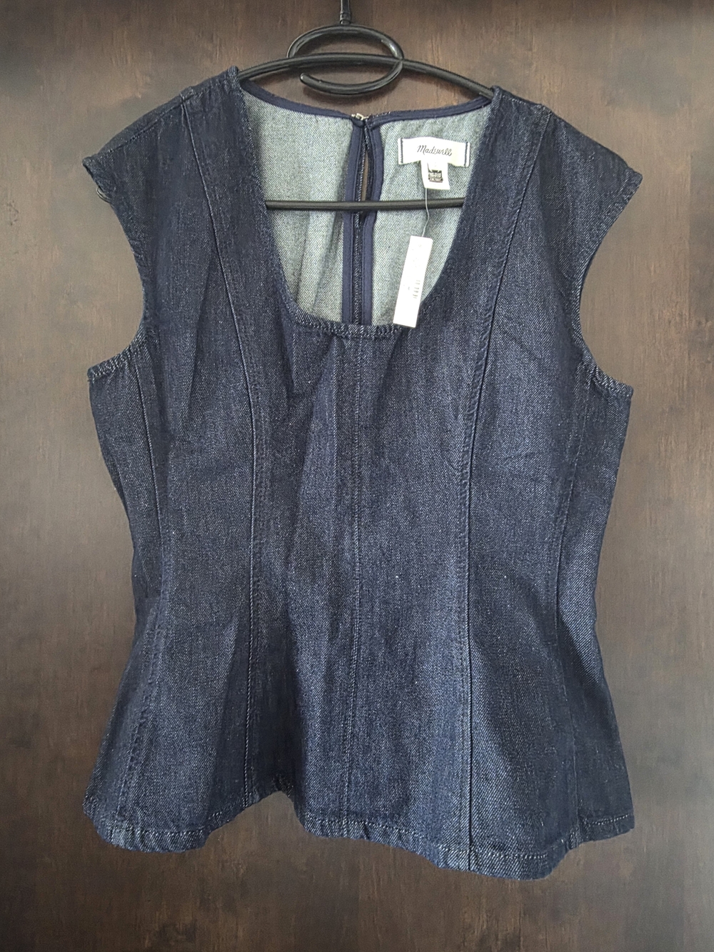 Madewell Dark Indigo Scoop Neck Denim Tank - Picture 7 of 10